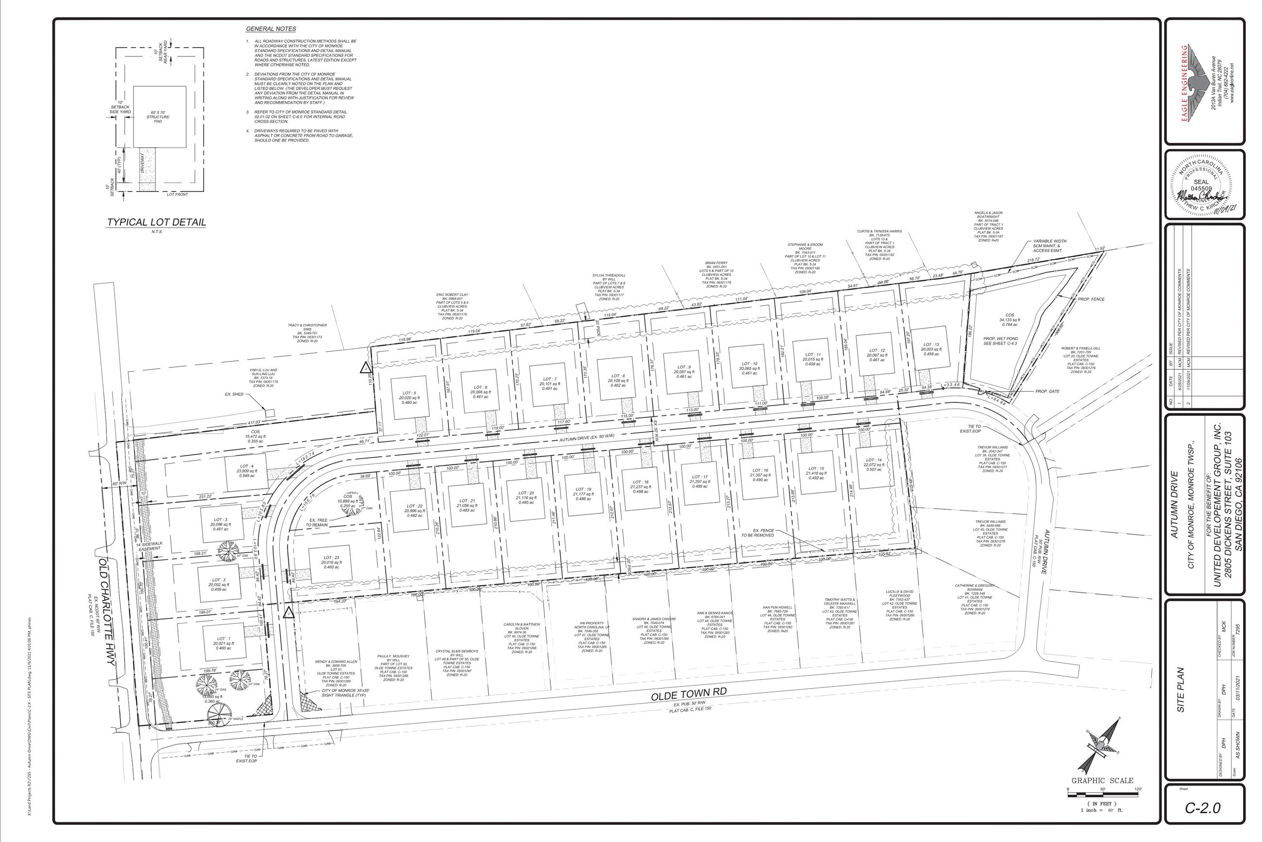 Autumn Dr Extension Site Plan