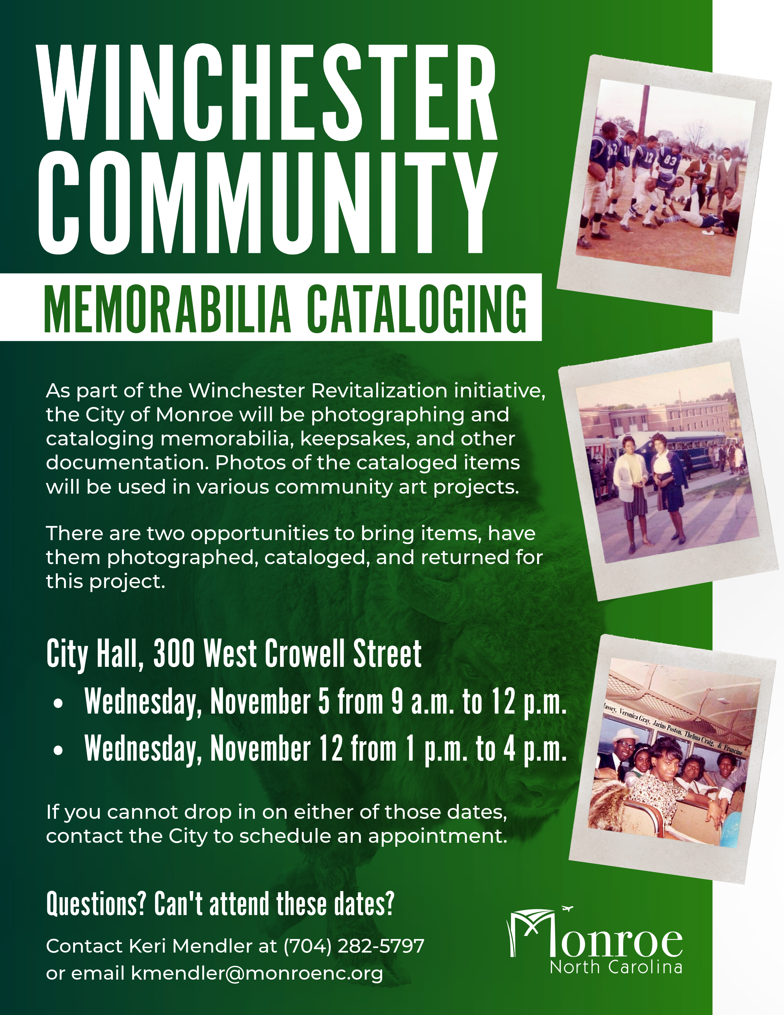 Drop off Winchester memorabilia at City Hall on November 5 and 12 to get it cataloged.