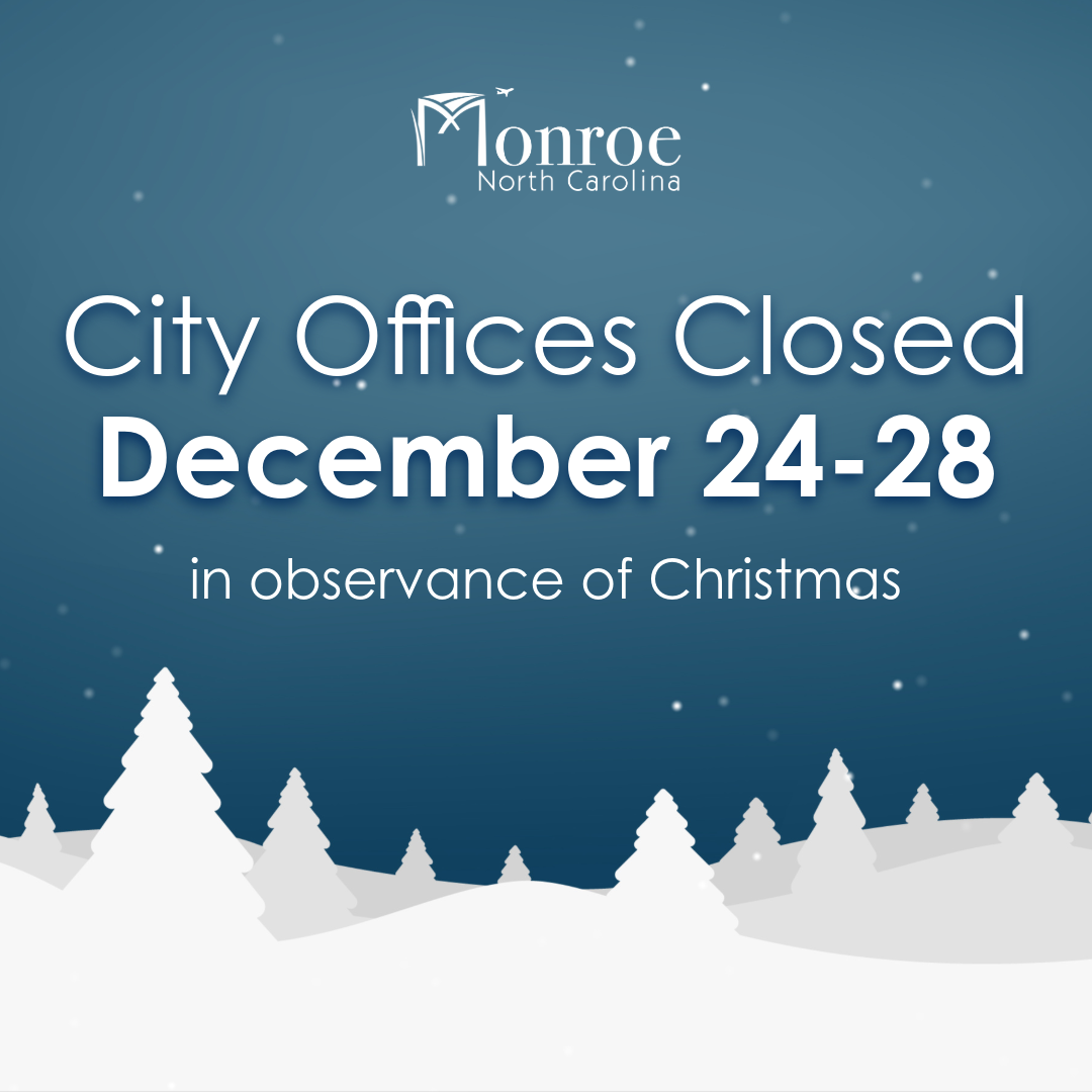 City offices will be closed from December 24 to 28.