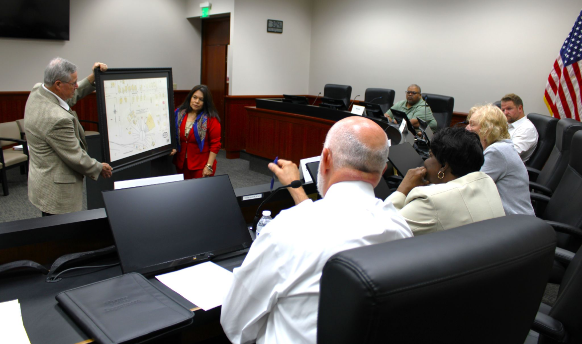 City staff presented roundhouse plans at a Winchester Revitalization Committee meeting.